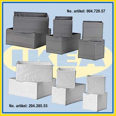 Storage Box Organizer Lemari pakaian Kotak set isi 6 Sekat Laci IKEA Skubb Putih