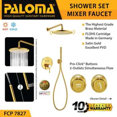 PALOMA FCP 7827 Keran Mixer Shower Tanam Set Dinding Tembok Kran Air