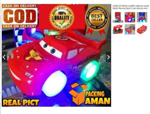 CARS 95 RODA LAMPU Mainan Anak Mobil Racing Sport Cars Bump And Go Ada Musik Dan Lampu