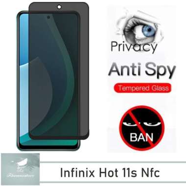 Promo Tempered Glass Layar Anti Spy Infinix Hot 11s NFC Anti Gores Kaca Privasi Hot 11s NFC