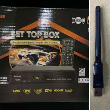 ZS Set Top Box STB Evercoss DVB-T2 TV Digital Full HD Wifi Youtube USB - STB STB + Dongle