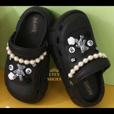Sandal Jelly Baim Model Crocs Balance Mutiara Jibbitz Import Eva Rubber Kuat Elastis Ringan Anak Ana