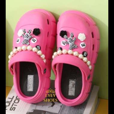 Sandal Jelly Baim Model Crocs Balance Mutiara Jibbitz Import Eva Rubber Kuat Elastis Ringan Anak Ana