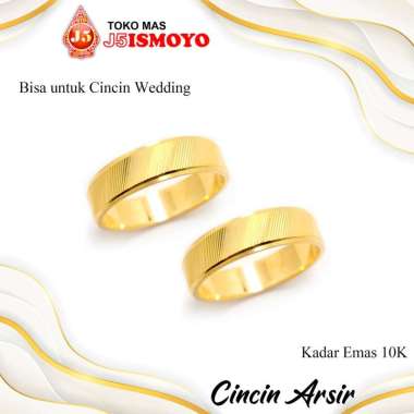 Cincin Emas Plat Arsir Bisa Untuk Wedding Ring, Cincin Nikah, Cincin Kawin, Cincin Couple J5Ismoyo 3 GR 14