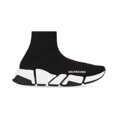 Balenciaga Speed 2.0 Recycled Knit Sneakers Black White 38 Black