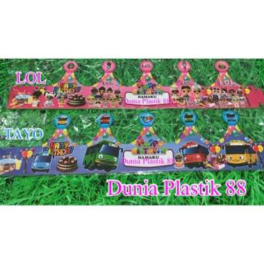 HARGA/PACK isi10pcs TOPI kertas MAHKOTA SS karakter perlengkapan souvenir ultah ulang tahun MAHKOTA 