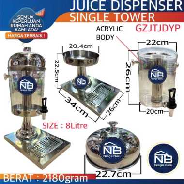 Hotel Juice Dispenser 8 liter Juicer stainless steel Dispenser Tower