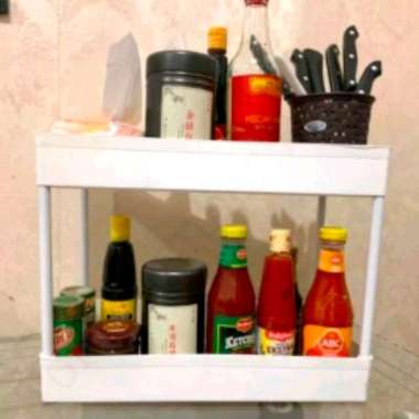 Rak Kosmetik Dapur Bawang Telur Rack 2 Susun Display Polos Plastik