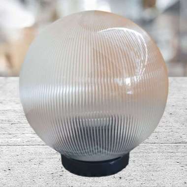 Kap Lampu taman outdoor bulat bening meval 8 inch 20 cm
