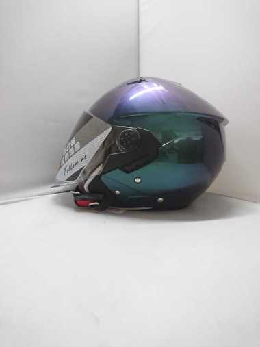 Helm Zeus ZS-205 Chamaleon Purple Half Face New!! L