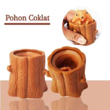 Mainan Pop it Squishy Pohon Tupai Karet Silikon / Mainan Tupai LucU / Mainan Penghilang/pelepas Stre