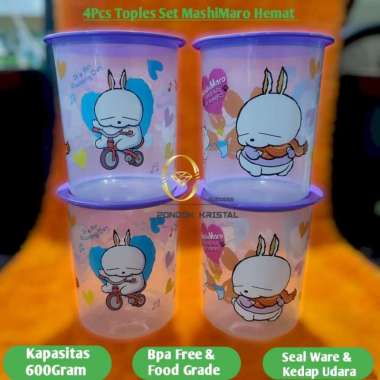 Toples Set 4 Pcs Kue Karakter / Toples 600 Gram / Toples Plastik Bulat Ungu Harga 1 Pc/Bh