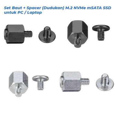 Baut SSD M.2 NVMe SSD M.2 NVMe mSATA Screw Sekrup Mur Spacer M2 Stainless Steel untuk Laptop/PC Spac
