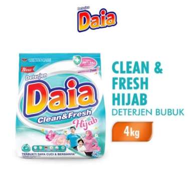 Daia HIJAB Clean & Fresh 4 KG - DAIA Jilbab Kerudung 4 kg Fresh Booster Deterjen Bubuk