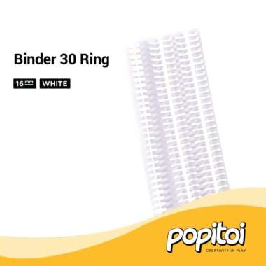 DIY 30 Holes Ring Binder Notebook A5 B5 A4 Lipat 360 Derajat Lubang WHITE (16 mm)