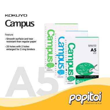 KOKUYO Campus Paper Refill Loose Leaf A5 Kertas isi Ulang Binder CLH3515