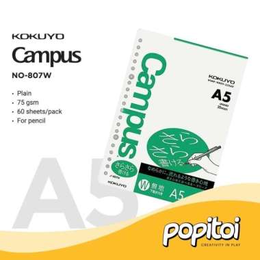 KOKUYO Campus Paper Refill Loose Leaf A5 Kertas isi Ulang Binder 807W