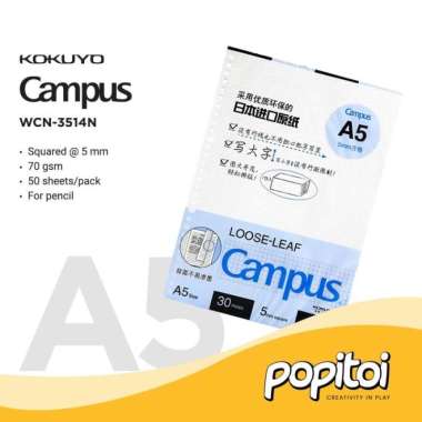 KOKUYO Campus Paper Refill Loose Leaf A5 Kertas isi Ulang Binder CLL3514N