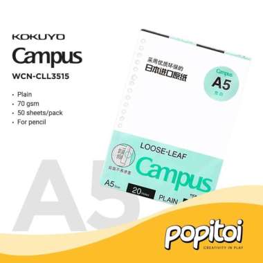 KOKUYO Campus Paper Refill Loose Leaf A5 Kertas isi Ulang Binder CLL3515
