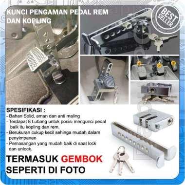 Kunci Pengaman Gembok Mobil Pedal Kopling Rem Gas Anti Maling