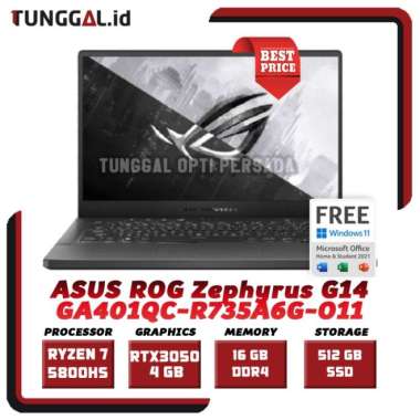 ASUS ROG Zephyrus G14 RYZEN 7 RTX 3050 14" IPS 120Hz 16GB W11+OHS