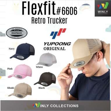 Topi Flexfit 6606 Retro Trucker Hat Yupoong ORIGINAL 100%