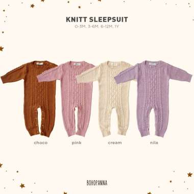 BOHOPANNA - KNIT SLEEPSUIT - Baju Tidur Anak 1 Tahun CHOCO