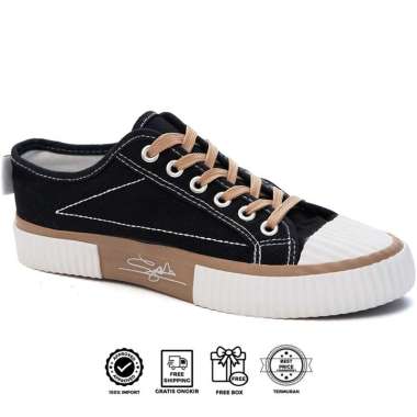Supervice Shinee Sepatu Sneakers Kanvas Import Korea - Lxa19 40 BLACK