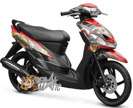 Decal Stiker Full Body Motor yamaha Mio Smile Sporty - God Of War Merah