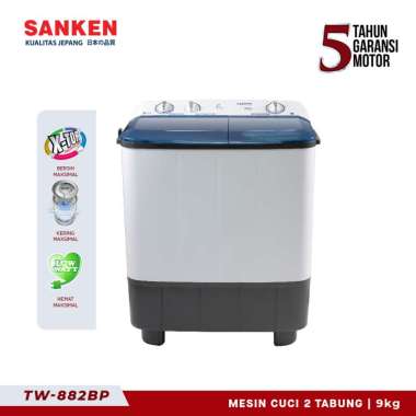 Sanken TW-882BP Mesin Cuci Twin Tub 2 Tabung Hijab Wash [9 Kg]