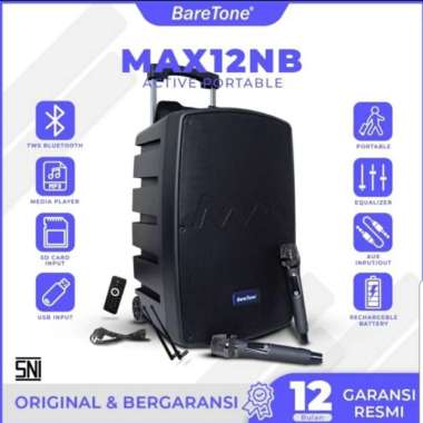 SPEAKER BLUETOOTH BARETONE MAX-12NB 12INCH 500W BARETONE MAX12NB NEW
