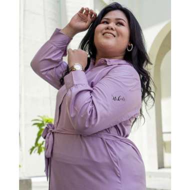 Gamis Lily Dress Jumbo Rayon Bigsize Busui Wudhu Maxidress Lilac