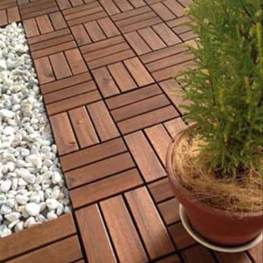 9pc LANTAI KAYU LUAR RUANGAN/PARKIT OUTDOOR/RUNENN PARKIT TAMAN Coklat
