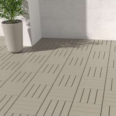9pc LANTAI KAYU LUAR RUANGAN/PARKIT OUTDOOR/RUNENN PARKIT TAMAN Krem