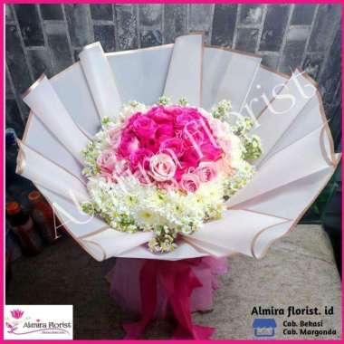 [FRESH] Bouquet bunga mawar isi 40 tangkai bulat | buket bunga asli 1