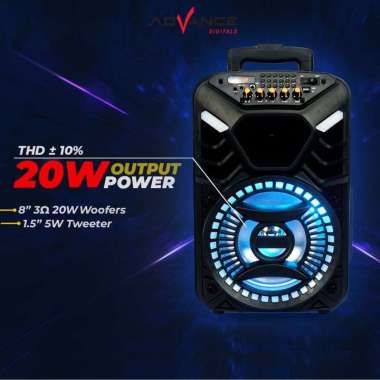 SPEAKER AKTIF PORTABEL 8 INCH ADVANCE k881N K 881 N + MIC WIRELESS SOUND AKTIF PORTABEL 8 INCH