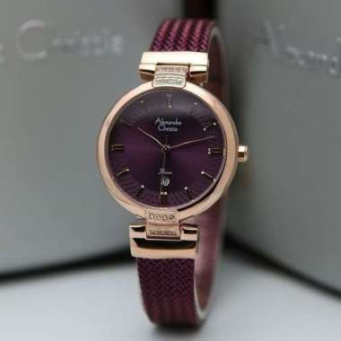 Jam Tangan Wanita Alexandre Christie AC2757 AC 2757 Rosegold Purple Original Bergaransi Resmi 1 Tahu