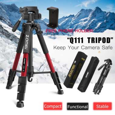 Tripod Kamera DSLR Mirrorless ZOMEI Q111 Professional video pannhead TRIPOD ONLY ORANGE