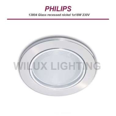 PHILIPS DOWNLIGHT 13804 Glass Recessed | Rumah Lampu 4" NICKEL