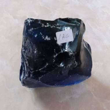 Batu Obsidian Bahan Biru Tua 3