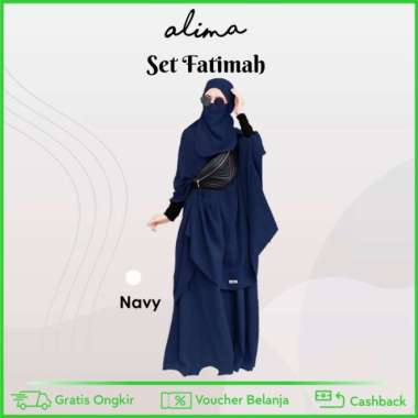 GAMIS SET SYARI WOLFIS (Gamis & Khimar + Niqab) FATIMAH BY ALIMA Multicolor