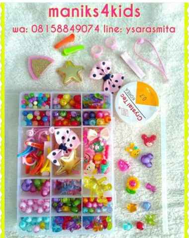 mainan anak meronce manik manik / beads Multicolor