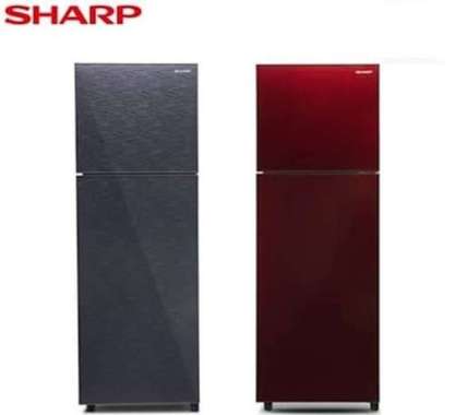 SHARP SJ-326XG KULKAS 2 PINTU TEMPER GLASS SJ326XG GARANSI RESMI