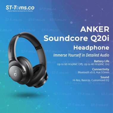 Anker Soundcore Q20i / Q 20i Hybrid ANC Headphone Bluetooth AUX A3004 Black