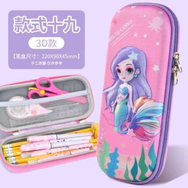 kotak tempat pensil mermaid ariel princess anak perempuan pencil case Multicolor