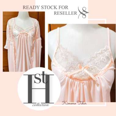 Kimono Tidur Hst Special Renda (Include Daster Singlet Renda) 'Golden Cream