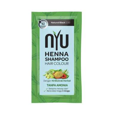 NYU Henna Shampoo Hair Colour Black - Sampo Pewarna Rambut BROWN