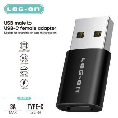 USB OTG LOG ON OT12 MALE TO TYPE-C FEMALE ADAPTER INTERFACE CONVERTER