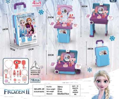 mainan tas make up frozen - mainan anak cewek - mainan koper make up Multicolor