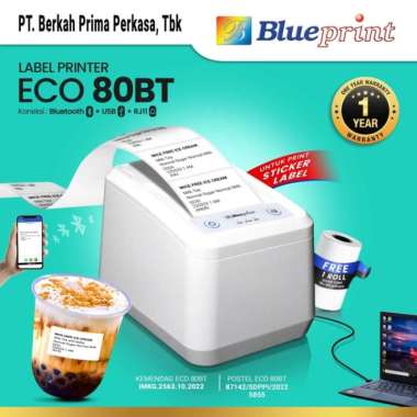 Printer Label Thermal 80mm BLUEPRINT ECO80BT USB + Bluetooth
